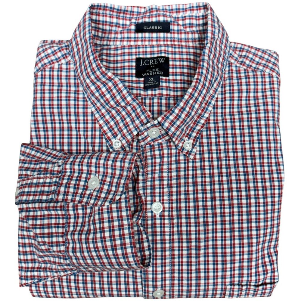 Men's J. CREW Classic Flex Washed Button Down Long‎ Sleeve Shirt | Size XL